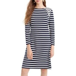 J.CREW 365 Women’s Stripe Knit Fit & Flare Dress-Navy White Size M